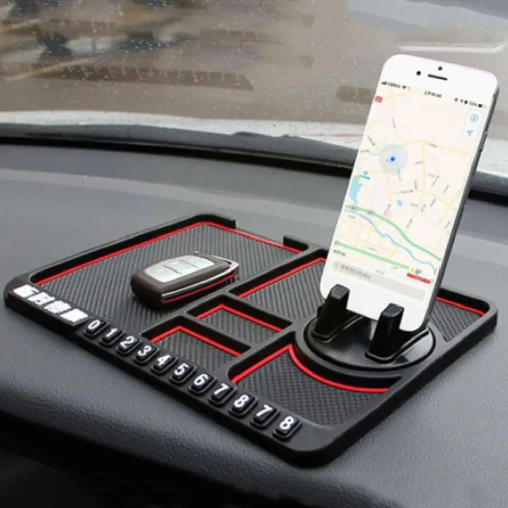 

Car Dashboard Anti-Slip Mat Auto Phone Holder PVC Cushion For Cellphone Bracket Coin Card Storage Temporary Parking Number J1L7