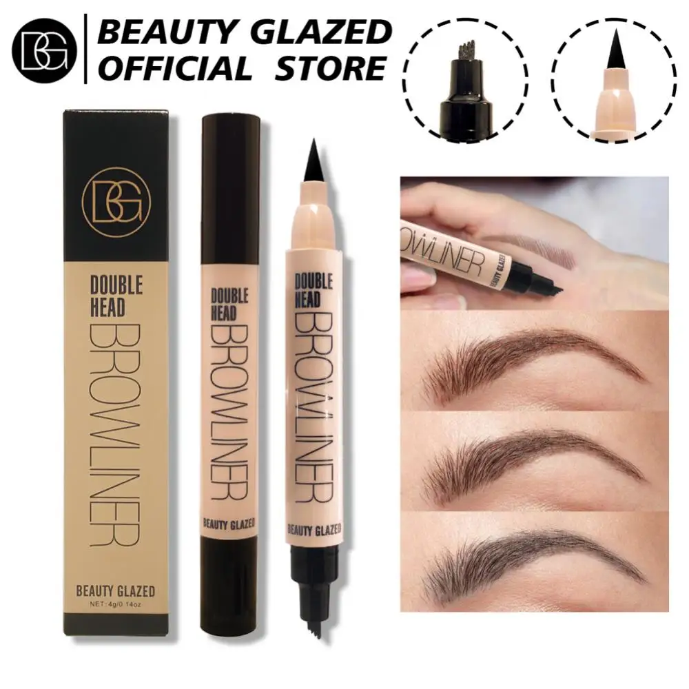 

Double-headed Four-claw Eyebrow Pencil Eyeliner Sweat-proof Long-lasting Makeup Without Smudging 2-in-1 Eyebrow Pen And Eyeliner