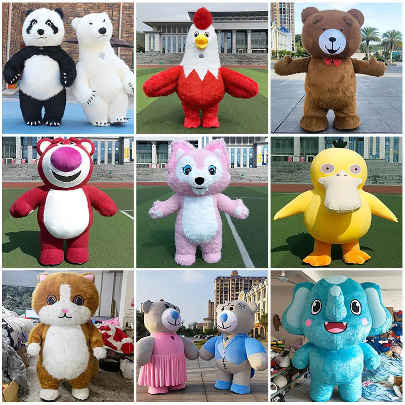 

Cosplay Giant Inflatable Polar Bear Big Panda Costume Adult Fur Plush Mascot Animal Character Inflated Garment for Party Events