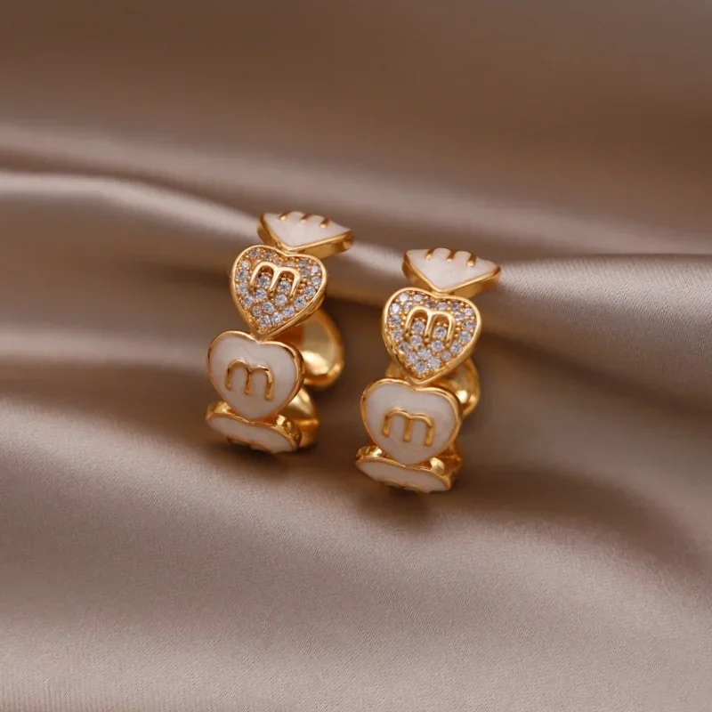 Корейские новые модные украшения 16-каратное позолоченное циркониевое письмо