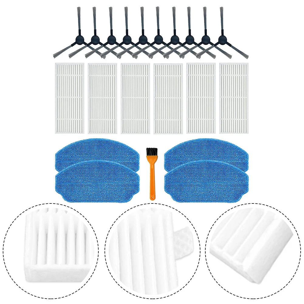 

1 Set Side Brushes Mopping Mats Filters Kit For MAMNV-BR150 BR151/For ZCWA BR150 BR151 2-In-1 Robot Vacuum Cleaner