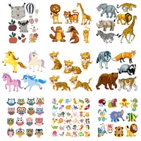 2022 new cartoon animal set patches for clothing patch for kids iron on owl wolf stickers diy heat transfers vinyl appliques d
