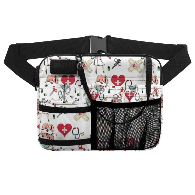 Twoheartsgirl Commute Nurse Fanny Pack Casual Medical Belt Organizer for Women Nursing Waist Bag Shoulder Pouch with Tape Holder