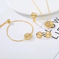 luxury clover necklaceearringsringbracelet gold color five leaf flowers four leaf clover luxury jewelry for woman party gift