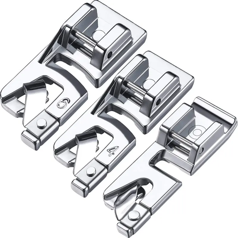 

3Pcs Narrow Rolled Hem Sewing Machine Presser Foot Set Suitable for Household Multi-Function Sewing Machines 3mm 4mm 6mm
