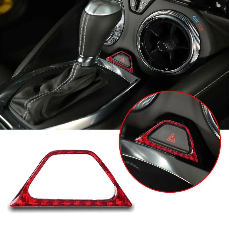 

Для Chevrolet Camaro 2017-2019 Автомобильная сигнальная ламсветильник Кнопка Крышка отделка углеродное волокно кнопка наклейка красная автомобильные...