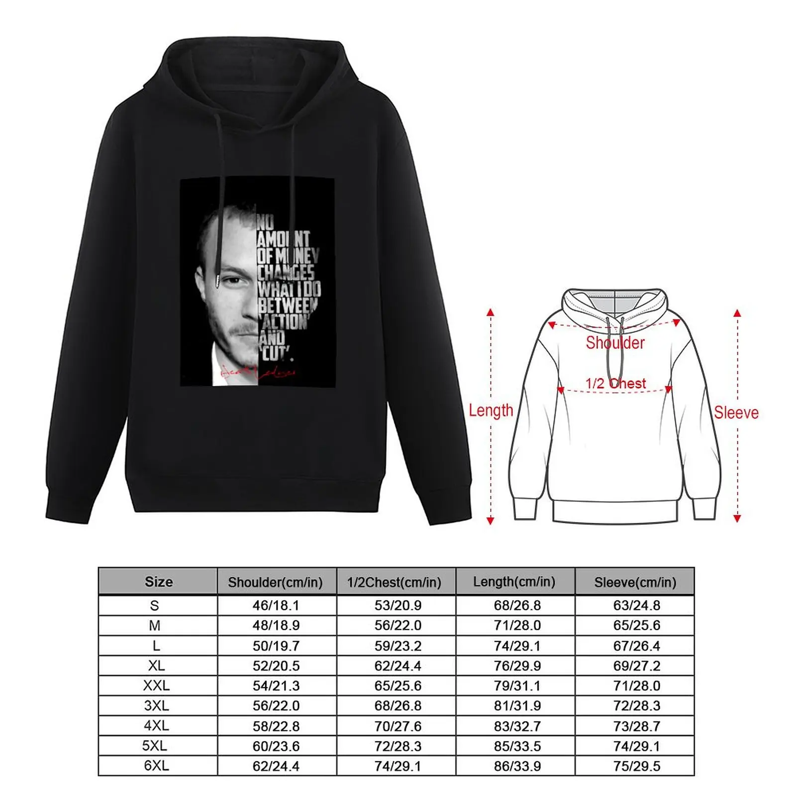 Черно-белые вдохновляющие цитаты Хит Леджер пуловер с капюшоном мужская одежда