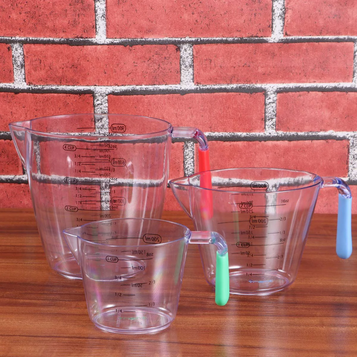 

3Pcs Food Grade Plastic Baking Measuring Cup Biscuits Cooker Measurement Tools for Dry and Liquid Ingredients (Colorful)