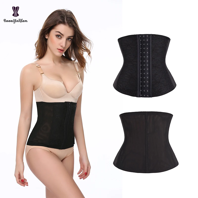 

black/nude/white/red color plus size 3 hooks waist trainer sliming waist chinchers shaper floral lace underbust corset 884#