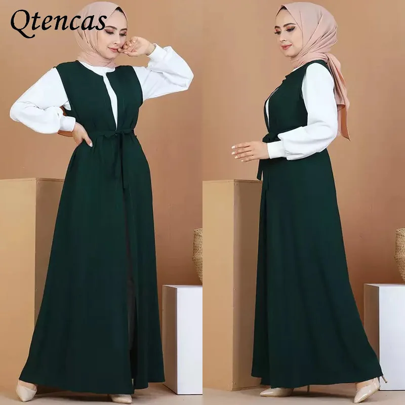 

Eid Mubarak Abaya Dubai Turkey Sleeveless Hijab Muslim Dress Islam Clothing India African Dresses for Women Kaftan Vestidos