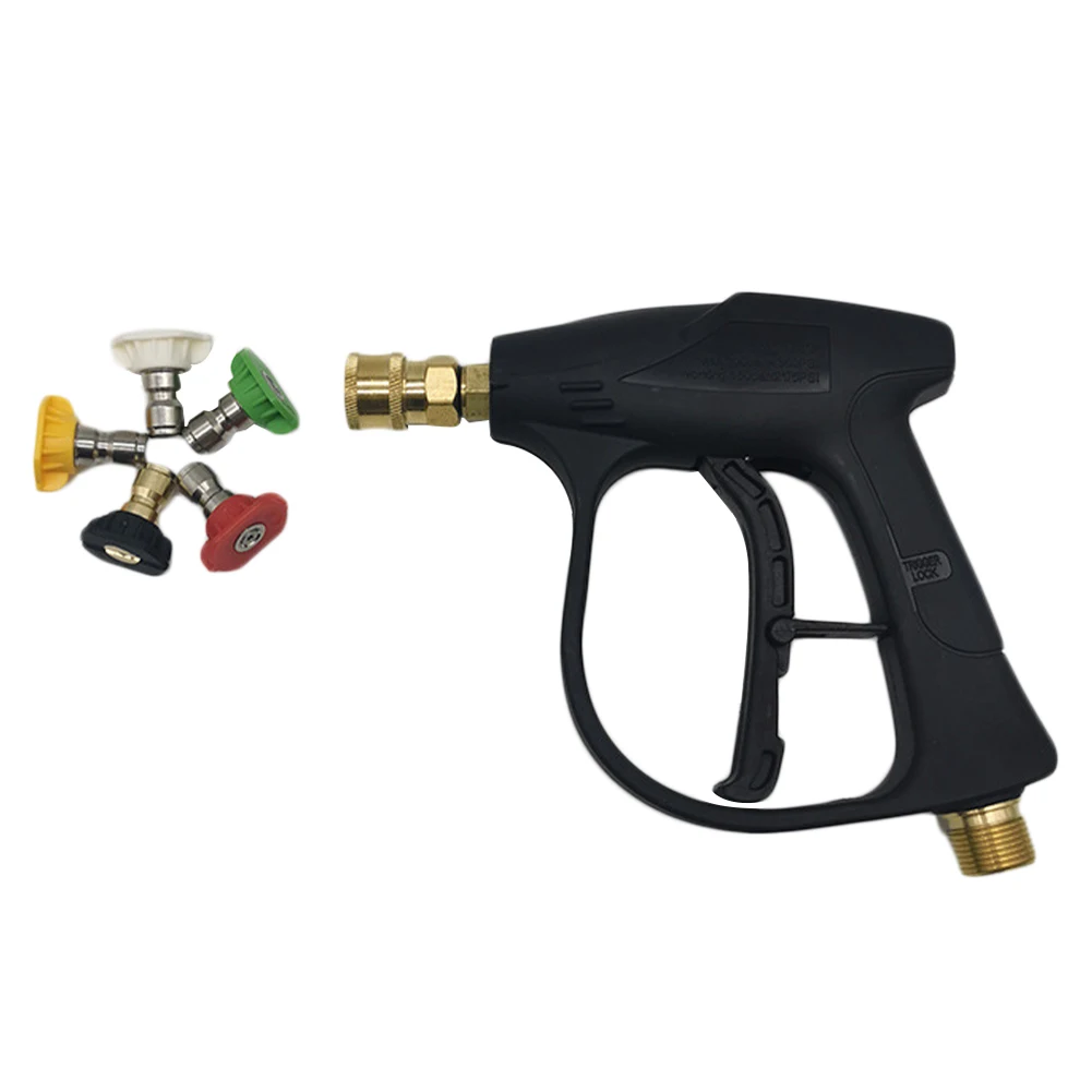 

High Pressure Washer Gun With 5 Nozzles 1/4" Quick Disconnect Fitting Water Gun For Garden Watering Car Washing Supplies