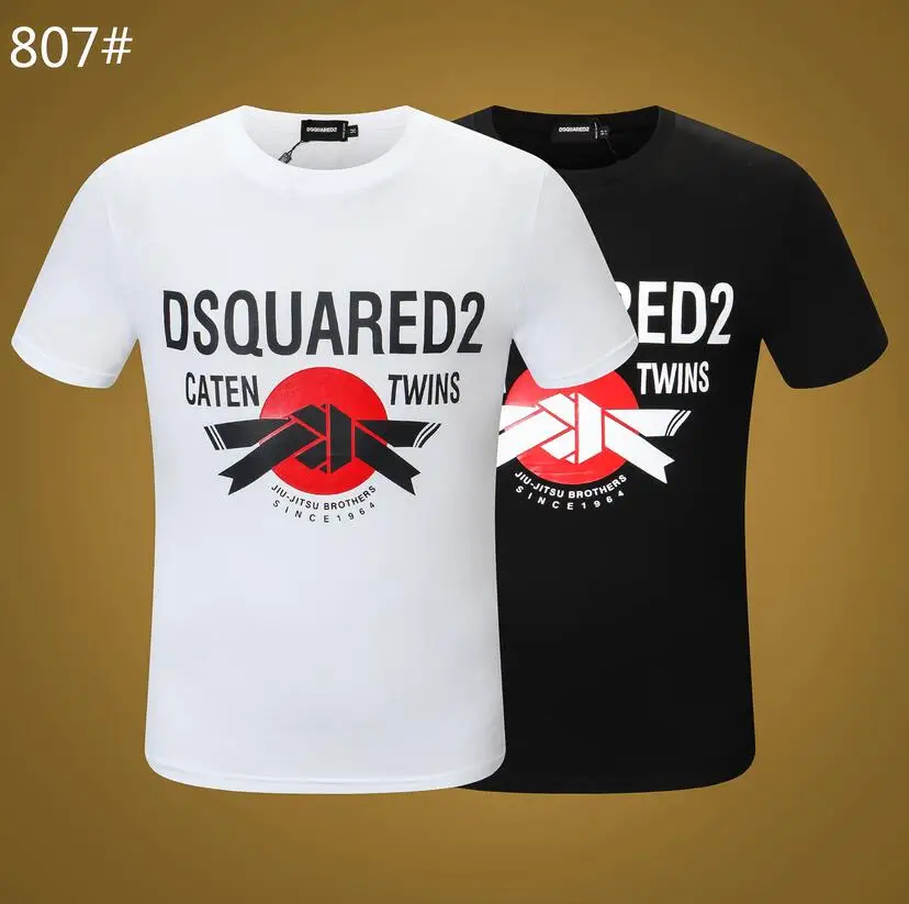 

Dsquared Classic Men Women Cotton T-Shirt Letter Printed Crew Neck Short Sleeve Shirt Hip-Hop Dsquared2 1964 Style