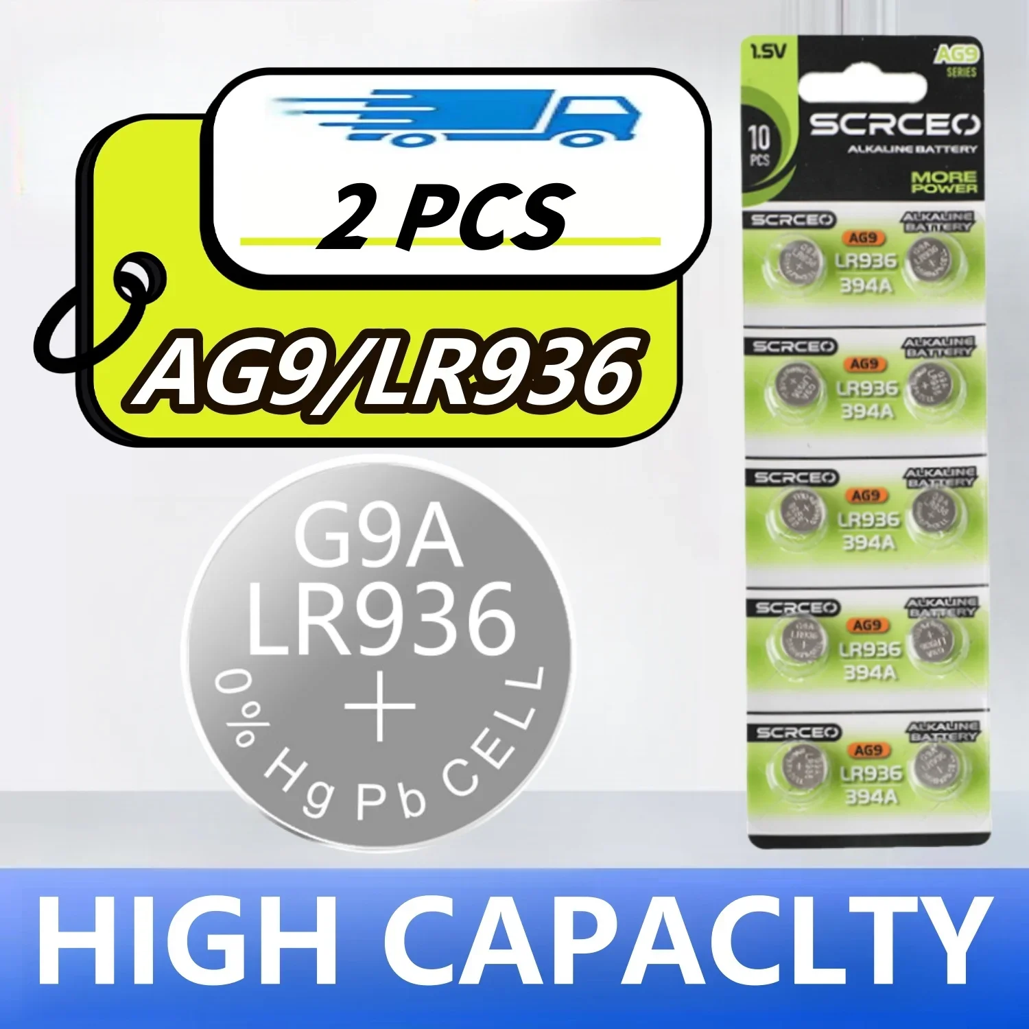 Фото Батарейка-таблетка AG9 LR936 394 SR936SW 1.55V, 2-10 шт. для часов, игрушек, пультов ДУ, калькуляторов №5
