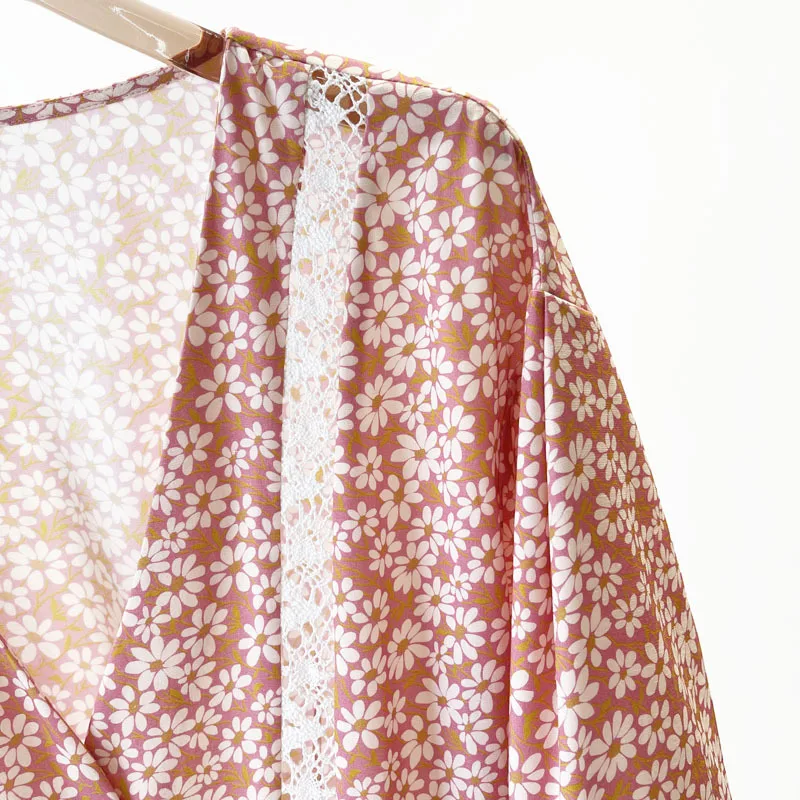 

Женское ажурное платье-трапеция, офисное платье до середины икры с V-образным вырезом, длинными рукавами-фонариками и пуговицами, лето