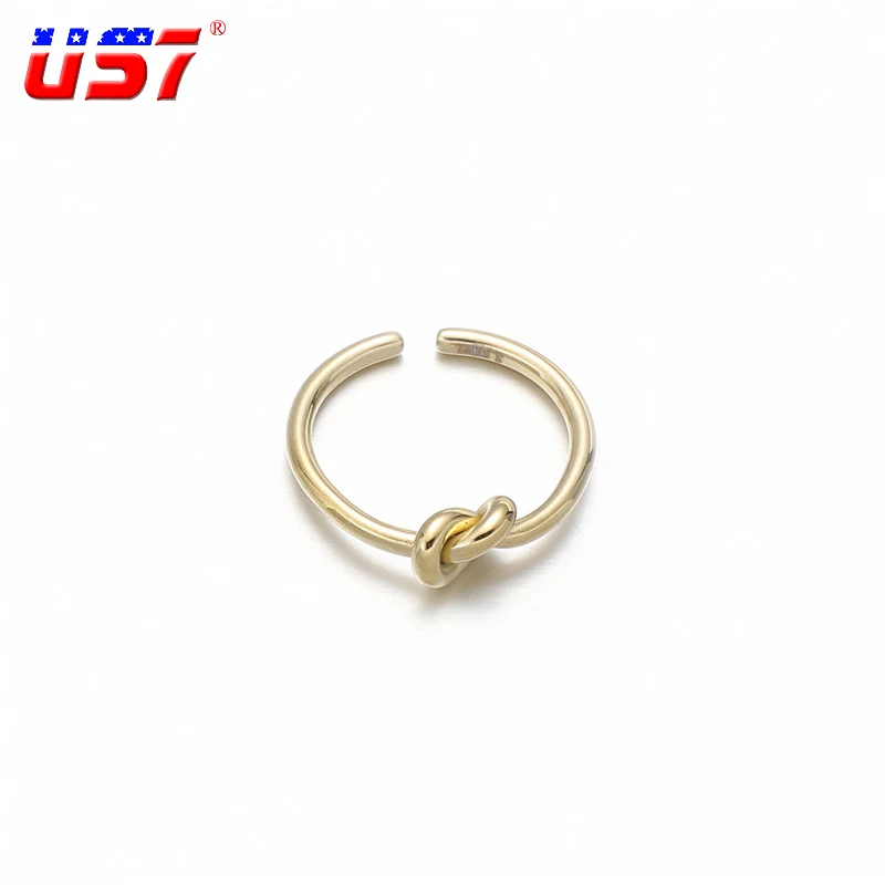 

US7 Gold Plated Knotted Thin Ring Female Open Couple Simple Stainless Steel Temperament Hand Jewelry Accessories Prevent Allergy