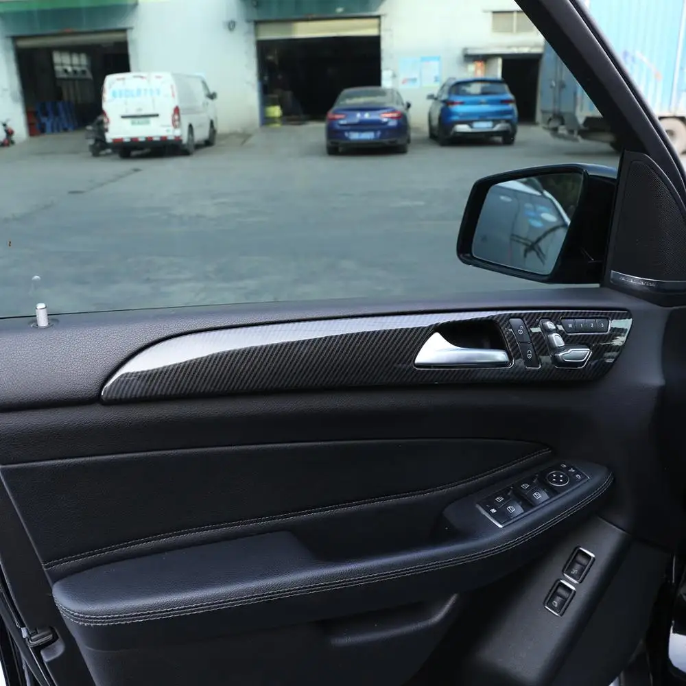 

Для Mercedes benz ML GLE GL GLS 320 400 2012-19 ABS черный Автомобильный интерьер двери декоративная панель Крышка отделка автомобильные наклейки аксессуары