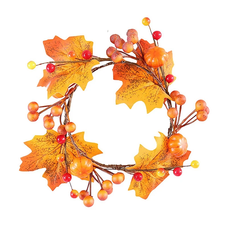 

6Pcs Christmas Candle Rings Wreath Artificial Berry Candle Rings Tea Light Ring For Christmas Thanksgiving Decoration