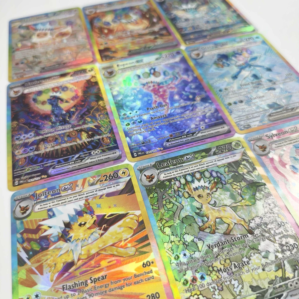 Фото Карманные монстры Sv8a серии Eeveelution с преломляющей текстурой, фольгированная карта PTCG, японская и английская, две версии, коллекционные подарки TCG №2