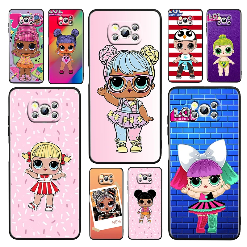 

Girl Love LOL Suprise For Xiaomi Poco M4 X3 F3 GT NFC M3 C3 M2 F2 F1 X2 Pro Mi Mix3 Soft Silicone Black Phone Case Fundas Coque