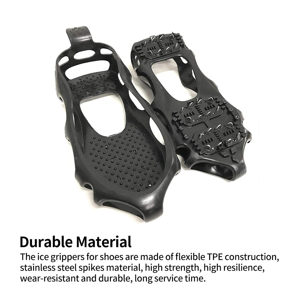 1Pair Anti-slip Shoe Cover Winter Ice Gripper 24 Spikes For Shoes Traction Cleats Snow Walking Hiking Outdoor Shoe Ice Gripper