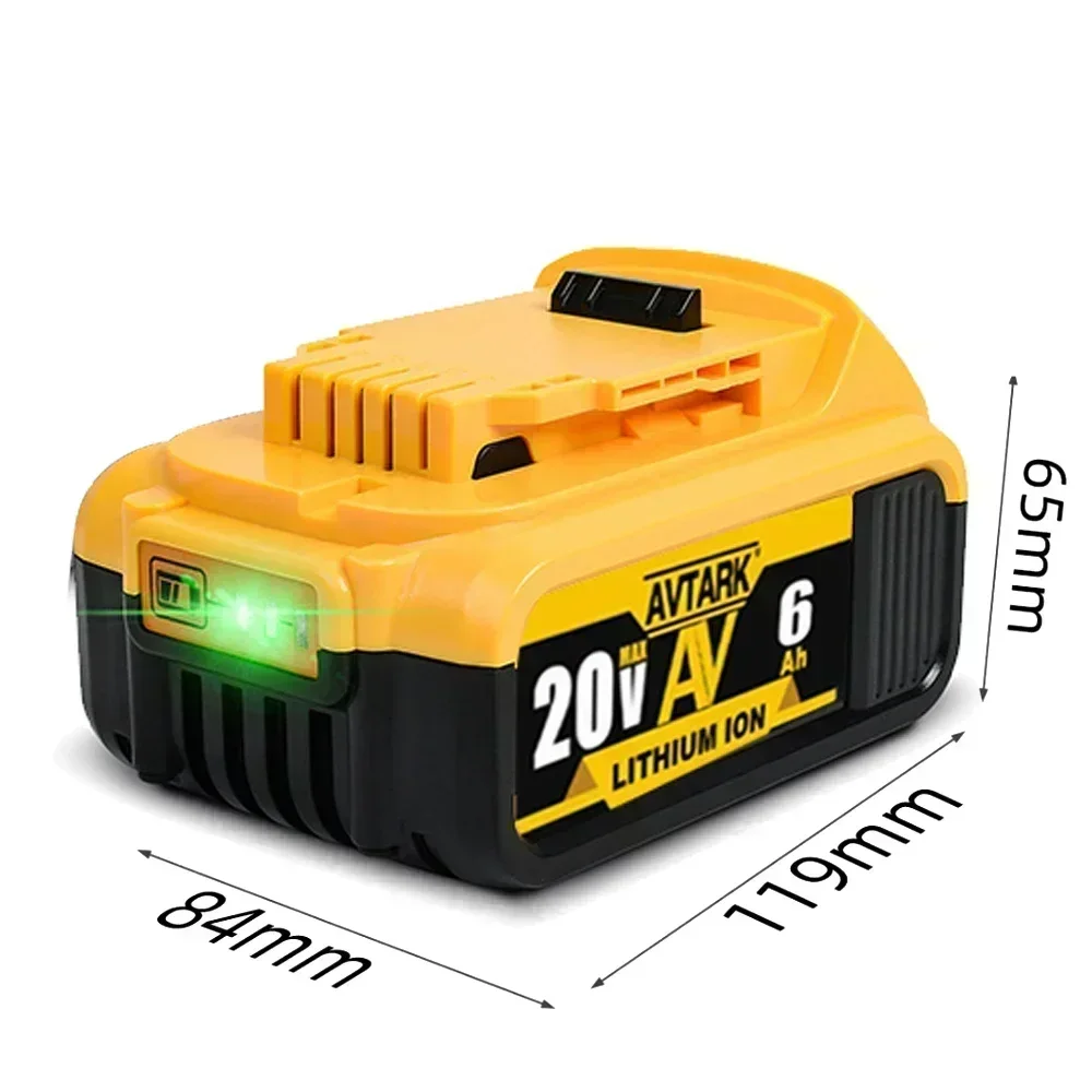 Фото 2023 Обновление аккумулятора DCB200 20 В 6000 мАч, зарядное устройство для Dewalt 18 В DCB184 DCB200 DCB182 DCB180 DCB181 DCB182 DCB201 Аккумулятор для инструментов №3