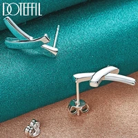 doteffil 925 sterling silver cross x stud earring for women fashion charm wedding engagement party jewelry