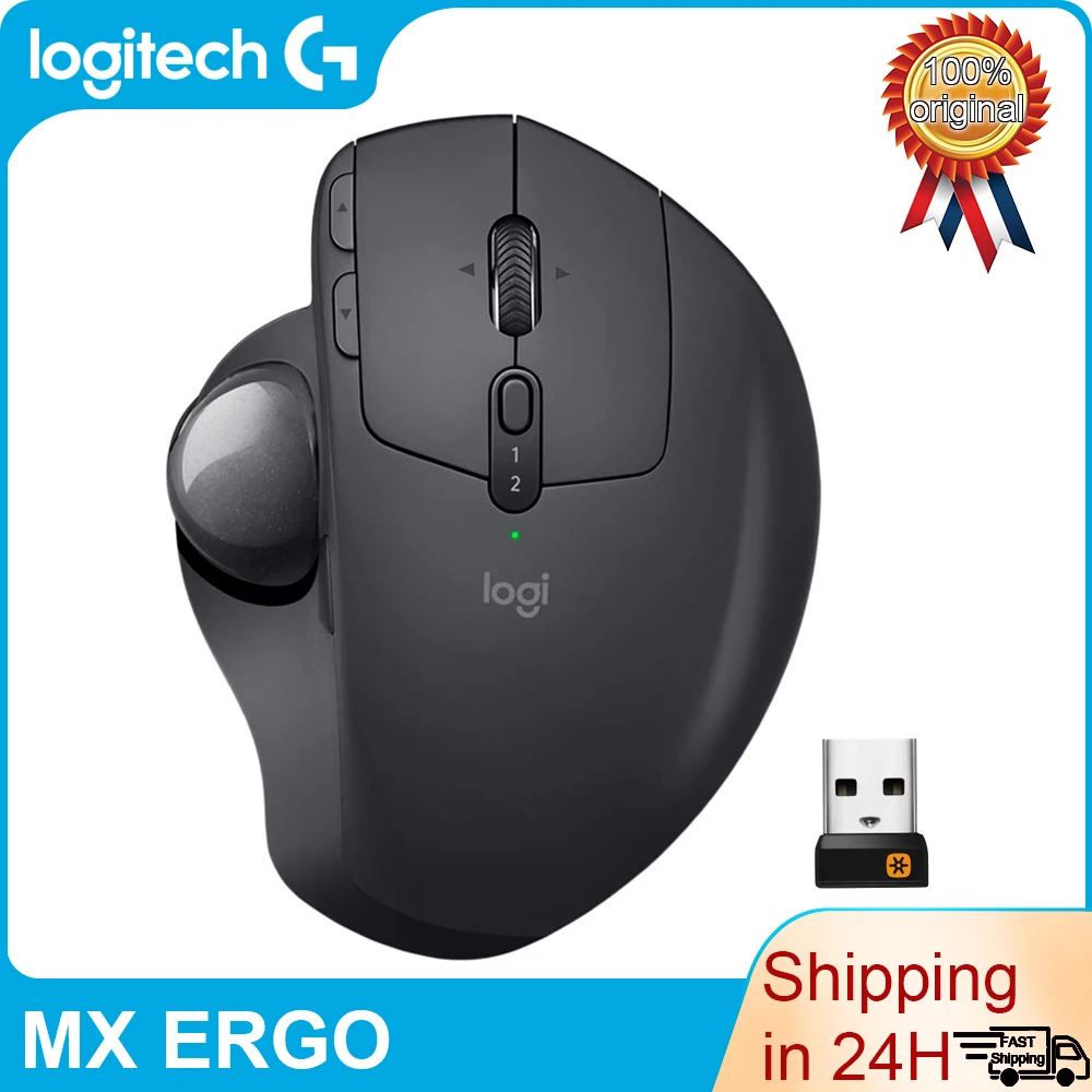 

Logitech MX ERGO Wireless Trackball Mouse Bluetooth Mouse Ergonomic Design for Office Business Mouse 2.4 GHz Advanced Wireless