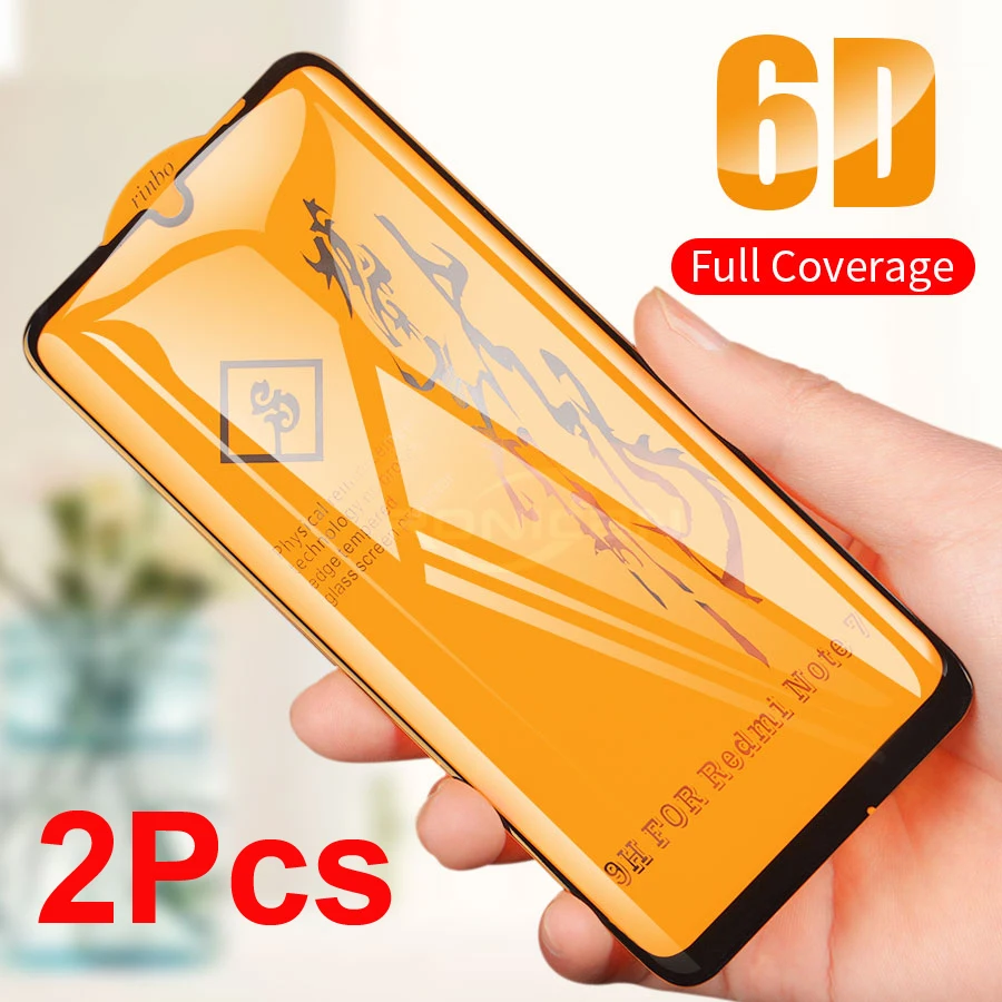 

2Pcs 6D Full Cover Tempered Glass For Xiaomi Pocophone F1 F2 Mi 10T 9T A2 Lite A3 Redmi Note 9 9S 8 Pro 8T 7 10 Screen Protector