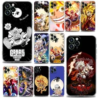 sun god nika anime shell case for iphone 11 12 13 pro max mini se xr xs 7 8 plus coque gear 5 luffy clear cover one piece fundas