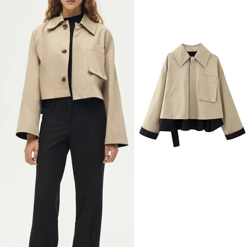 

Loose Autumn Jacket Women's 2023 New Chic Stitching Elegant Joker Women's Coat Fashion Street Warm Youth Parka Coat