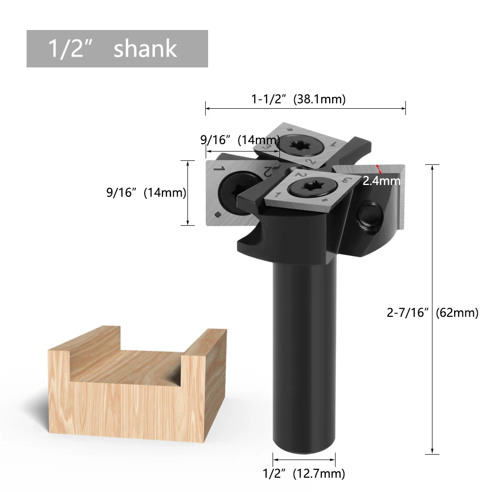 

Фреза с хвостовиком 1/4 дюйма, 8/12/12,7 мм