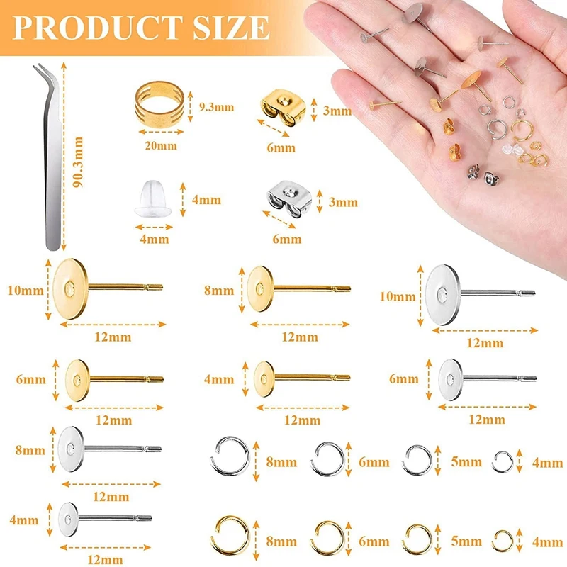 Набор для изготовления сережек принадлежности застежки и колечки бижутерии 2303