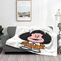 mafalda anime blanket plaid flannel spring summer multi function warm throw blankets for bed sofa couch plush throw rug piece