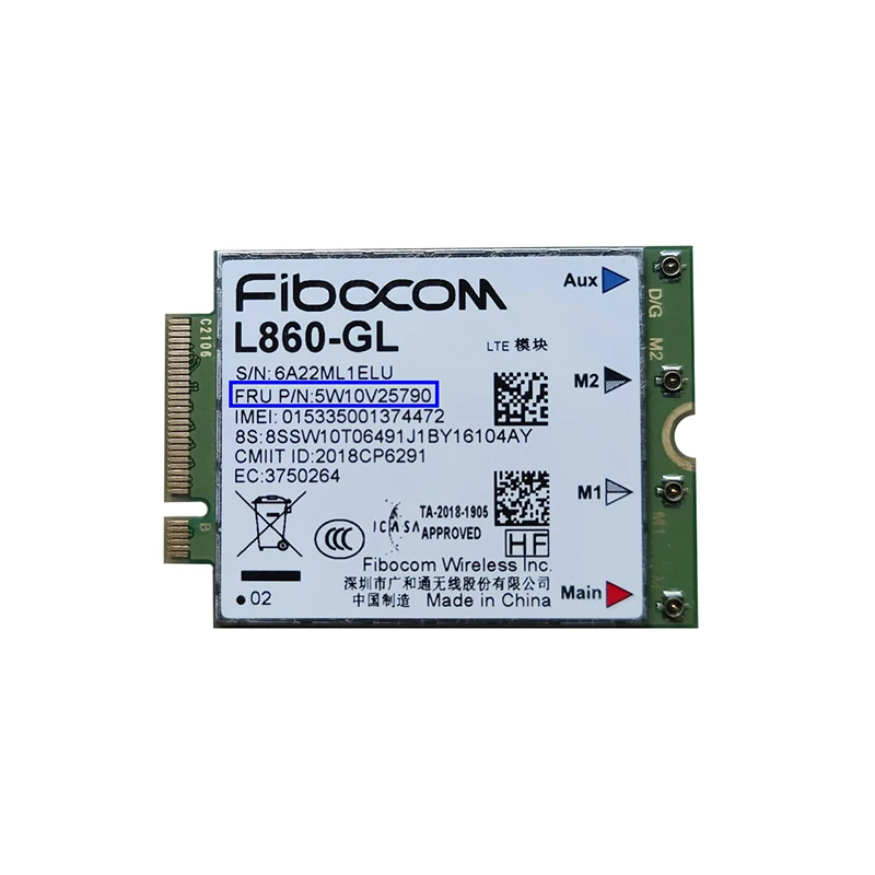 Fibocom L860-GL FRU 5W10V25790 LTE CAT16 M.2 module for Thinkpad X1 Carbon Extreme Yoga P15 P17 T14 P14s T15 P17 P15 X13 P1 P15s