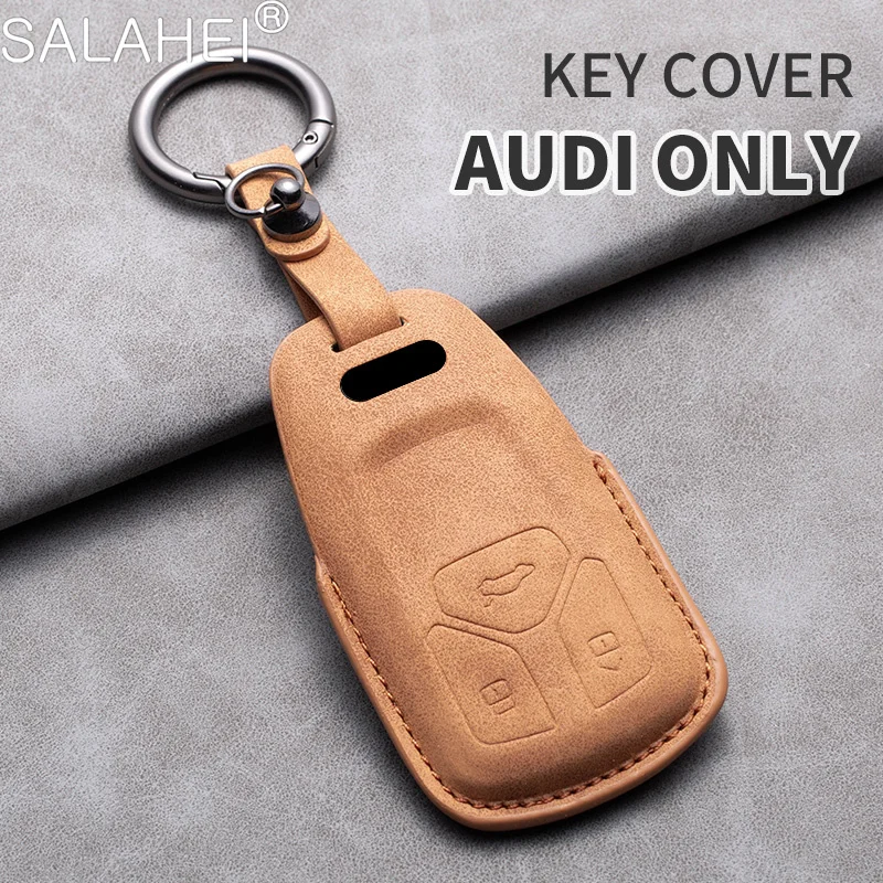 

Sheepskin Car Key Case Cover Shell Protector Fob Keyless For Audi A4 B9 A5 A6 8S 8W Q5 Q7 4M S4 S5 S7 TT TTS TFSI RS Accessories