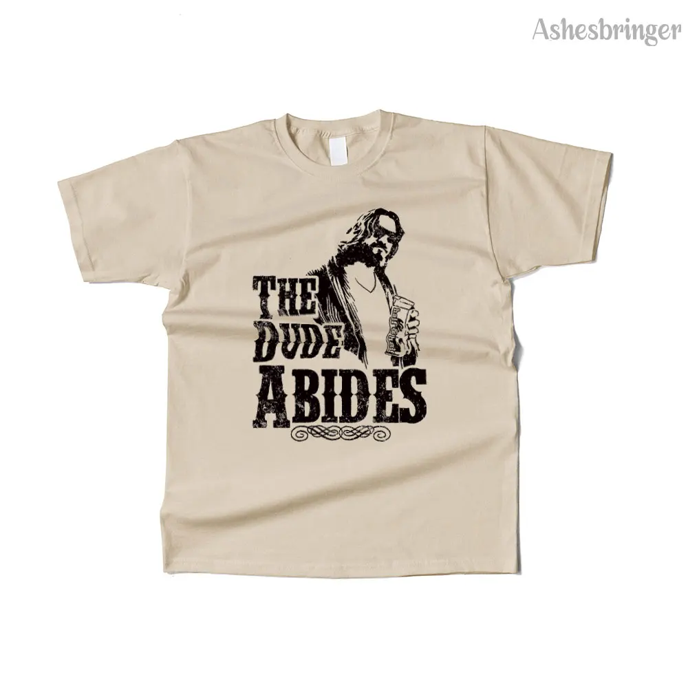 Мужская хлопковая забавная футболка в стиле ретро с рисунком The Dude Abides уличная