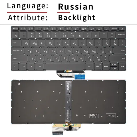 Клавиатура с раскладкой US/Ru для MI/Xiaomi Redmibook 13 Pro X 14 15 16 XMA2001/2002/2005/2006/2007/2008/2009/2010/2011/2012/1901/1903
