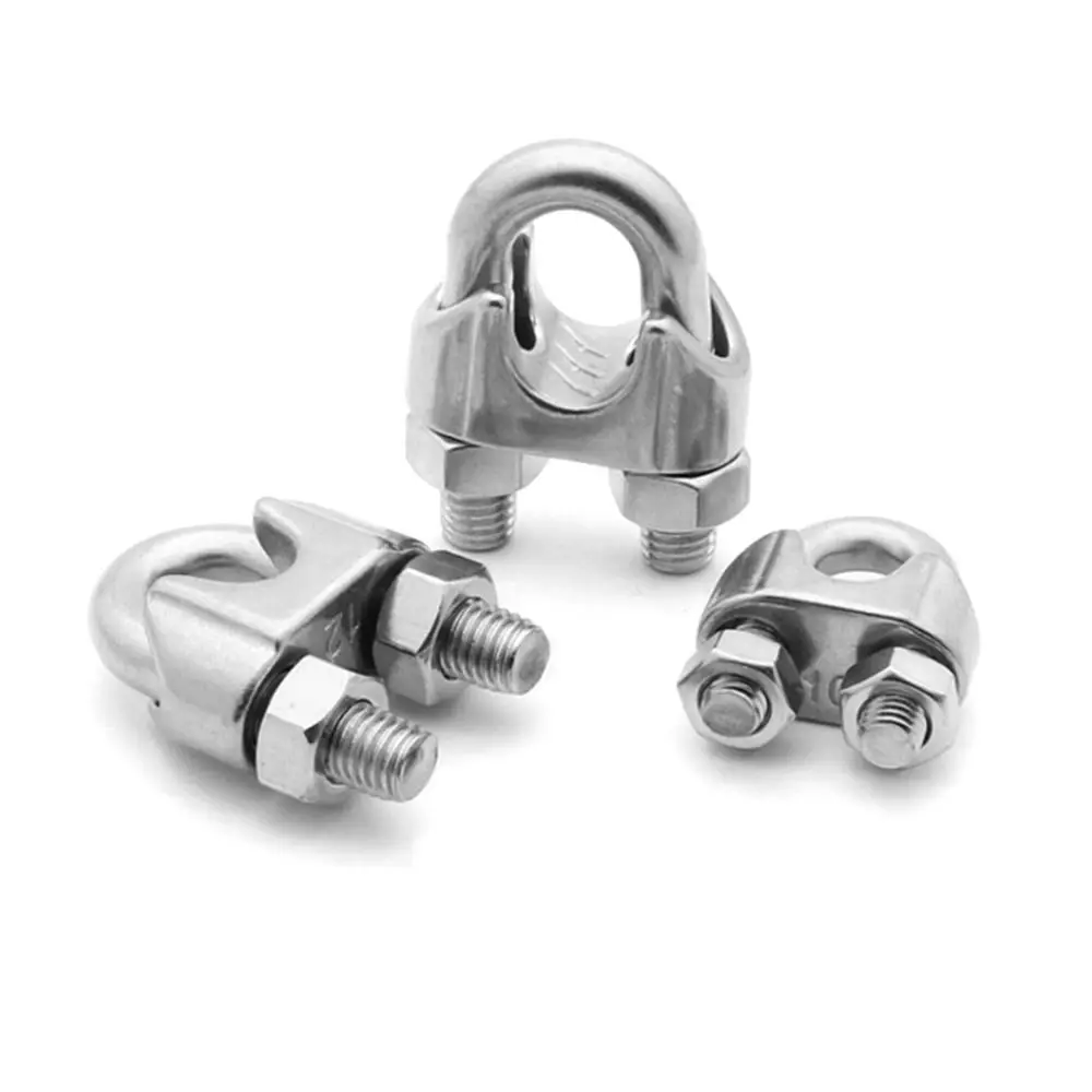 1Pc M2/3/4/5/6/8/10/12/14mm Wire Rope Sleeve 304 Stainless Steel U Type Cable Clip Hardware Fixing Clamp Bolts Rigging