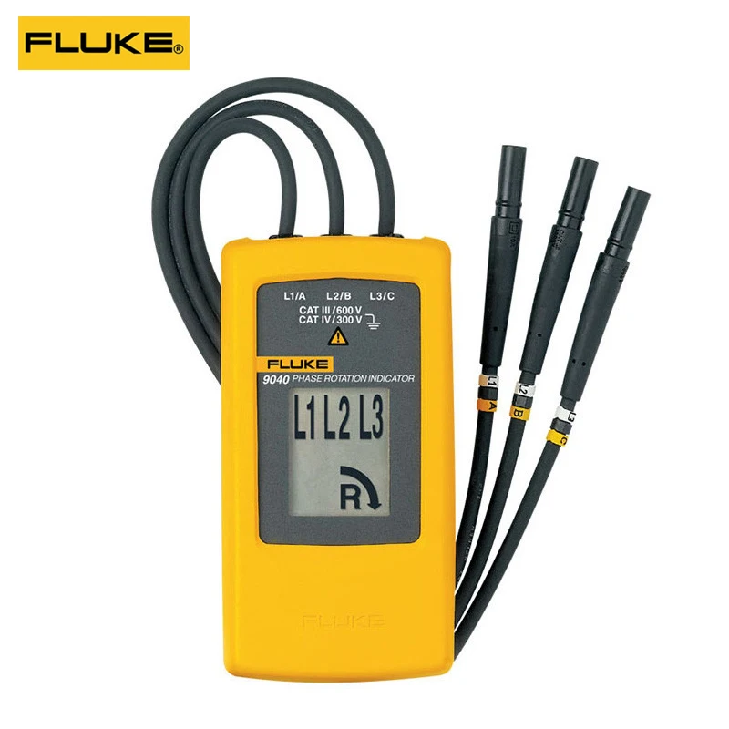 

Тестер последовательности фаз Fluke 9040, индикатор поворота фаз с высоким напряжением для промышленных приложений, измеритель отображения