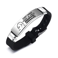new fashion zodiac sign bracelet stainless steel laser engraving silicone bracelet adjustable size jewelry gift