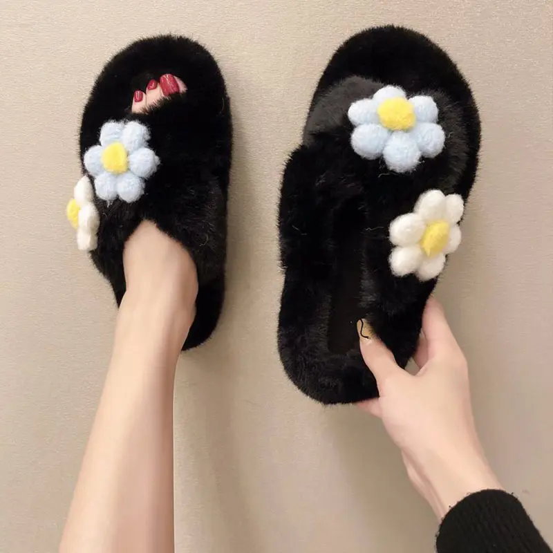 

Женские шлепанцы, домашние плюшевые хлопковые тапочки для осени FW5085