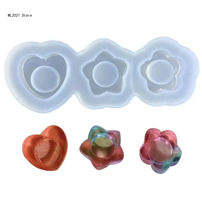 

Crystal Epoxy 3-link Flower Quicksand Mould Pendant Silicone Ornament Mold
