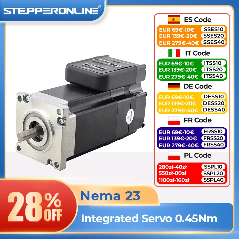 

Бесщеточный серводвигатель STEPPERONLINE 130 Вт