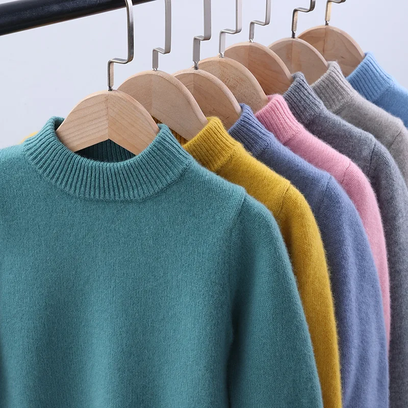 

Шерстяной вязаный свитер для мальчиков и девочек, верхняя одежда, Детский свитер унисекс с круглым вырезом, детский зимний теплый кашемировый пуловер 100%, свитер, топы