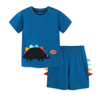 novelty t shirt sets for boys dinosaur print kids clothes short sleeve toddler children clothing cotton beach clothes boys 2022