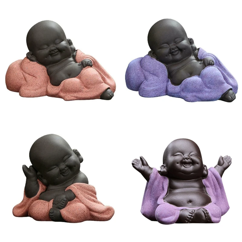 

Милые керамические фигурки LUDA в виде маленького малыша, статуэтки счастливого Будды, украшения для домашнего декора