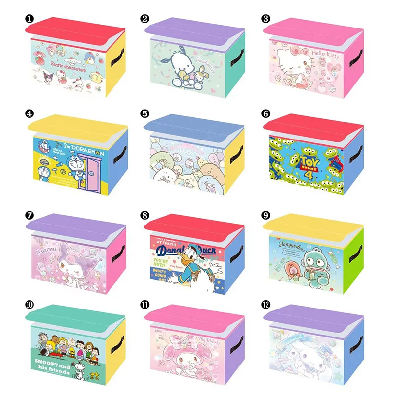 

Cartoon Sanrio Hello Kittys Storage Box Kuromi Cinnamoroll My Melody Organizer Box Anime Folding Desktop Sundries Box Girl Gift