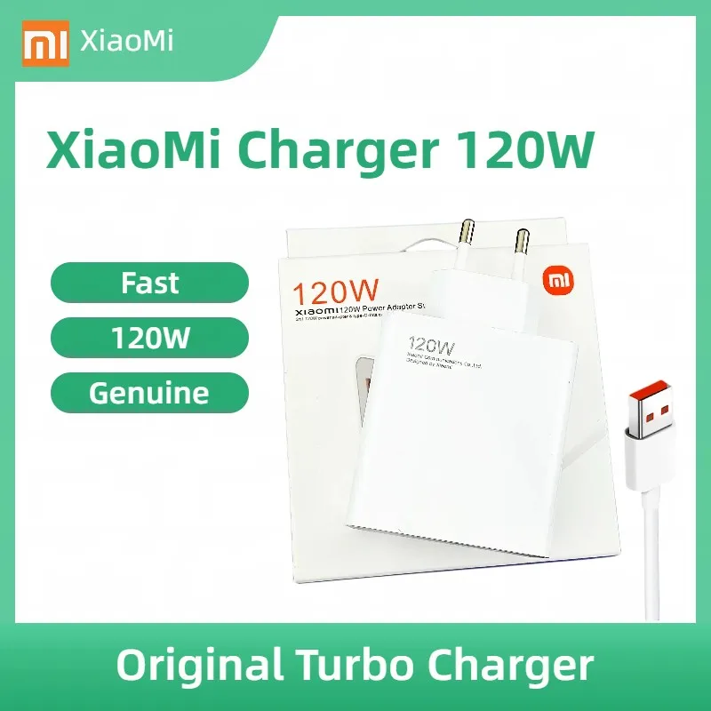 

Charging 120w Xiaomi Original Turbo Charge HyperCharge Adapter for Mi 12 12S 11t 13 Pro Poco F4 GT Mix 4 Genuine 6A USB C Cable