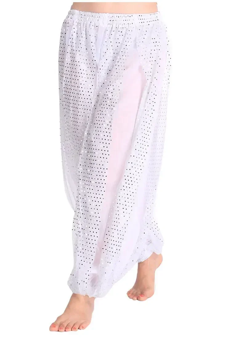 Женские брюки для танца живота блестящие штаны