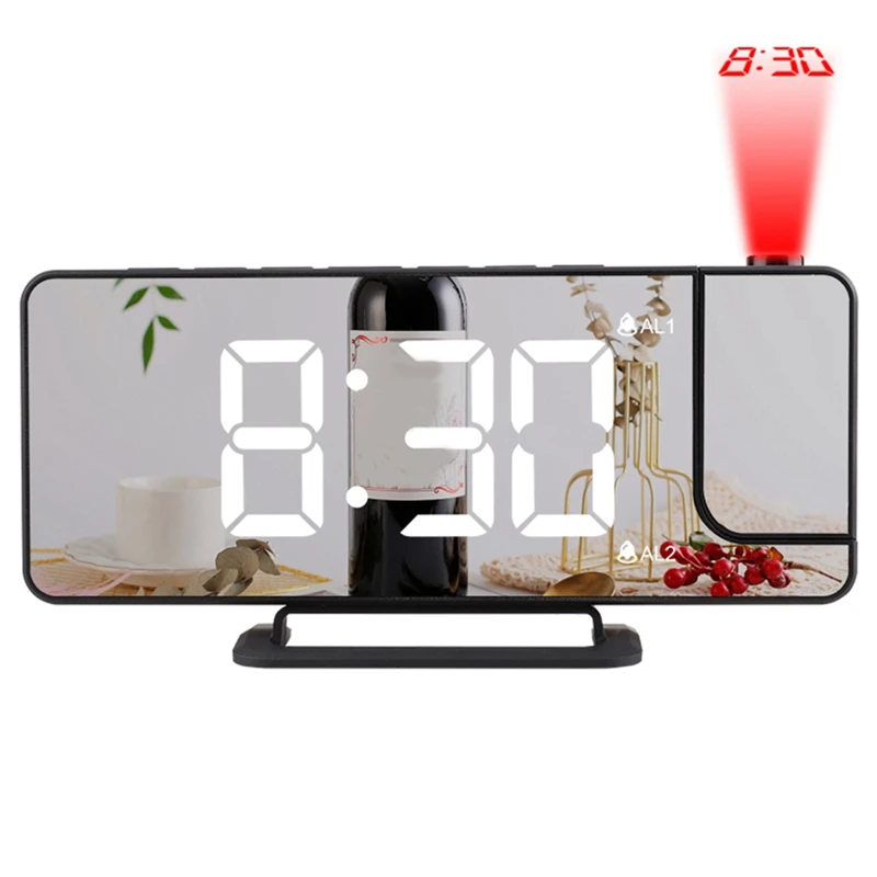 

Clock Radio, Projection Alarm Clock With FM Radio, Dual Alarm, Readout Digital Alarm Clock For Bedroom, Bedside Clock